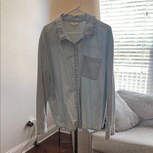 a.n.a Blue Casual Button Down Shirt